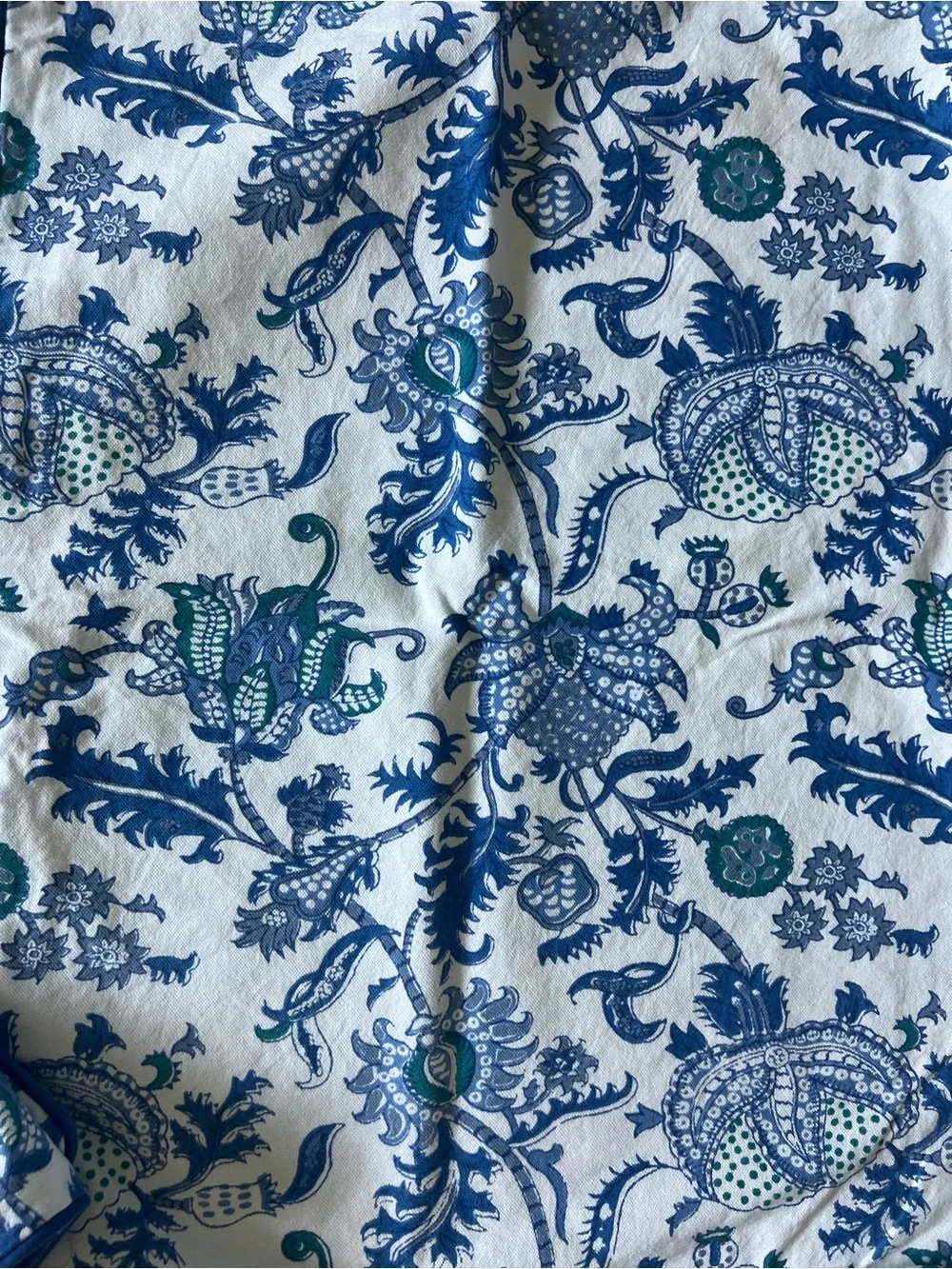 Roller Rabbit Blue and Teal Floral Printed pillow cases
